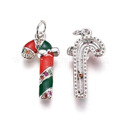 Brass Micro Pave Cubic Zirconia Pendants&nbsp;ZIRC-I028-06P