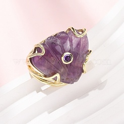 Natural Amethyst Cuff Rings&nbsp;GG-CBA5FCC-04G-09