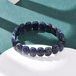 Natural Sodalite Faceted Beaded Stretch Bracelets for Women&nbsp;BJEW-K251-07C