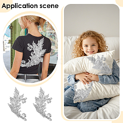 Gold and Silver Thread Silk Embroidered Sequins&nbsp;DIY-WH0816-144B