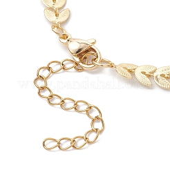 6MM Brass Leaf Link Chain Bracelet Making&nbsp;AJEW-JB01432