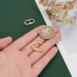 2Pcs 2 Colors Rhodium Plated 925 Sterling Silver Micro Pave Clear Cubic Zirconia Twister Clasps&nbsp;FIND-PH0018-35B