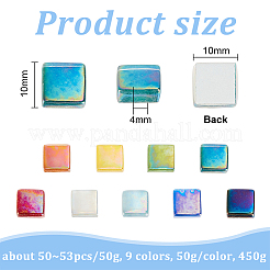 450G 9 Colors Glass Cabochons&nbsp;GGLA-OC0001-15