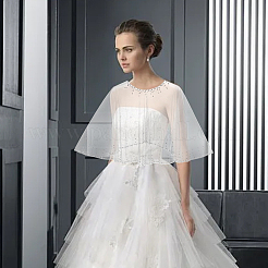 Polyester Gauze Bridal Shawl&nbsp;AJEW-WH0481-225