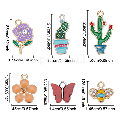 72Pcs 6 Style Alloy Pendants&nbsp;ENAM-NB0002-07