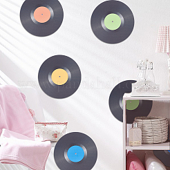 4 Sheets 4 Colors Square Plastic Vinyl Records Waterproof Decorative Stickers&nbsp;DIY-WH0349-146