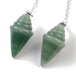 Natural Green Aventurine Pointed Dowsing Pendulums&nbsp;G-K338-13P-02