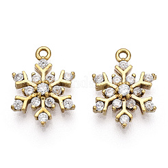 Brass Micro Pave Cubic Zirconia Charms&nbsp;ZIRC-Q014-001C-NF