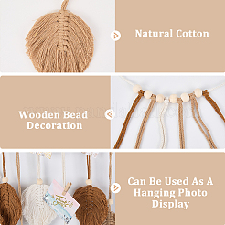 Bohemian Hand-woven Cotton Rope Leaf Tassel with Wood Beads Wall Hanging Ornaments&nbsp;FIND-WH20019-136B-03