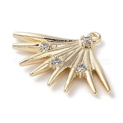 Brass Micro Pave Clear Cubic Zirconia Pendants&nbsp;KK-G491-18G
