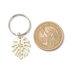 5Pcs Monstera Leaf Alloy Pendant Keychain&nbsp;X-KEYC-JKC00413