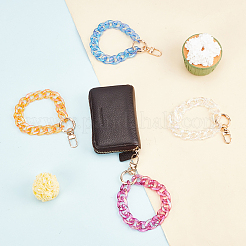 4Pcs 4 Colors Transparent Resin Curb Chain Bag Strap&nbsp;FIND-WR0003-97