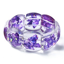 Dyed Natural Selenite & Synthetic Opal Stretch Bracelets&nbsp;BJEW-G702-07A