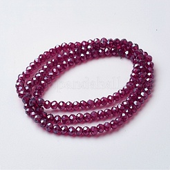 Electroplate Glass Beads Strands&nbsp;EGLA-F124-PL-B01