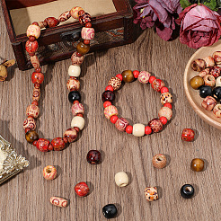 70Pcs 4 Styles Natural Wood Beads&nbsp;WOOD-PA0001-25