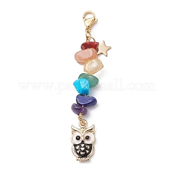 Owl Alloy Enamel Pendant Decorations&nbsp;HJEW-JM01277