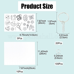 DIY Plastic Heat Shrink Film Paper & Iron Keychain Kits&nbsp;DIY-YW0009-30