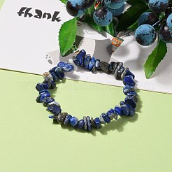 Natural Lapis Lazuli Chip Beads Stretch Bracelets&nbsp;BJEW-JB05765-06