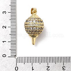 Brass Micro Pave Cubic Zirconia Pendants&nbsp;KK-Z137-10G
