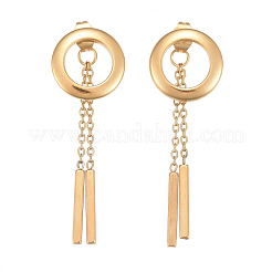 304 Stainless Steel Chain Tassel Earrings&nbsp;EJEW-I248-42