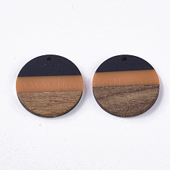 Tri-color Resin & Walnut Wood Pendants&nbsp;X-RESI-S358-78J