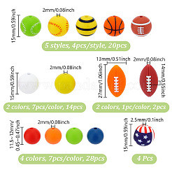 68Pcs 14 Styles Food Grade Eco-Friendly Silicone Beads&nbsp;SIL-GA0001-24A