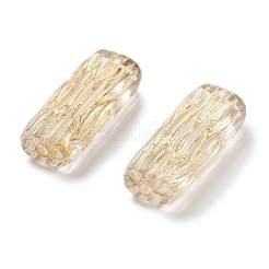 Metal Enlaced Transparent Acrylic Beads&nbsp;X-MACR-M045-10