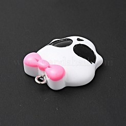 Skull with Bowknot Resin Pendants&nbsp;FIND-B012-08
