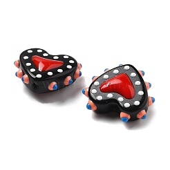 Painted Glass Beads Bumpy Beads Heart&nbsp;X-LAMP-V001-07F