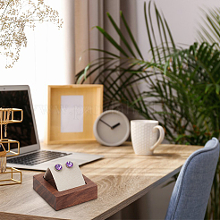 Rectangle Wood Earring Display Stands&nbsp;EDIS-WH0032-20