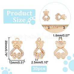 30Pcs Alloy Crystal Rhinestone Pendants&nbsp;ALRI-AR0001-04