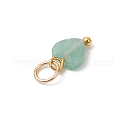 Natural Mixed Gemstone Heart Charms&nbsp;PALLOY-JF04905-01