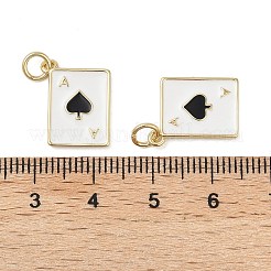 Playing Card Rack Plating Brass Enamel Pendants&nbsp;X-KK-G512-11G-01