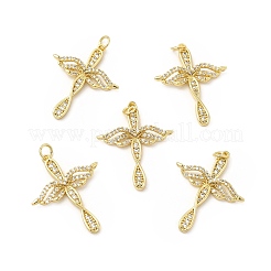 Brass Micro Pave Cubic Zirconia Pendants&nbsp;KK-E068-VB087