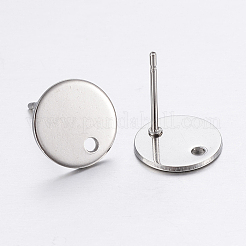 Non-Tarnish 304 Stainless Steel Stud Earring Findings&nbsp;STAS-P198-25-12mm