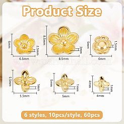 60Pcs 6 Styles Alloy Cabochons&nbsp;FIND-OC0013-42