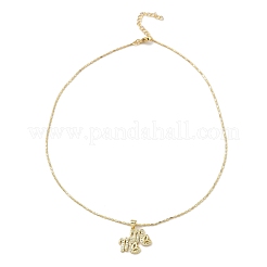 Golden Plated Brass Micro Pave Cubic Zirconia Pendant Necklaces&nbsp;LS-NJEW-L178-02G-01