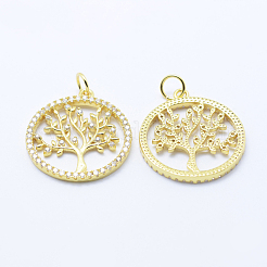Brass Micro Pave Cubic Zirconia Pendants&nbsp;KK-P133-05G-NR