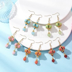Lantern 304 Stainless Steel Synthetic Imperial Jasper Dangle Earrings&nbsp;EJEW-MZ00609
