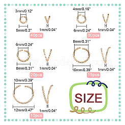 5 Sizes Brass Twisted Open Jump Rings&nbsp;KK-PH0009-17