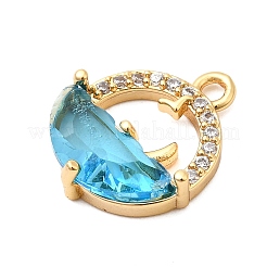 Brass Micro Pave Cubic Zirconia Pendants&nbsp;KK-F916-25G