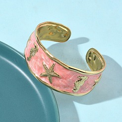 Ocean 304 Stainless Steel Enamel Cuff Bangles for Women&nbsp;BJEW-B159-03G