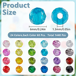 24 Colors Transparent Acrylic Beads&nbsp;TACR-PH0001-93B