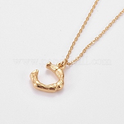 304 Stainless Steel Initial Pendant Necklaces&nbsp;NJEW-L155-14