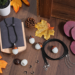 DIY Acorn Locket Necklace Making Kit&nbsp;WOOD-SC0001-60