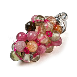 Natural Multicolor Tourmaline Round Cluster Pendants&nbsp;G-D094-04P