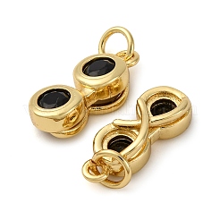Brass Micro Pave Cubic Zirconia Pendants&nbsp;KK-P308-70G