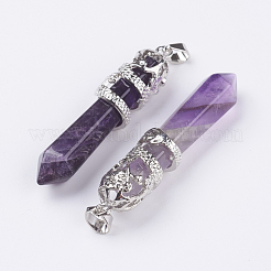 Natural Amethyst Big Pointed Pendants&nbsp;G-G738-A-19