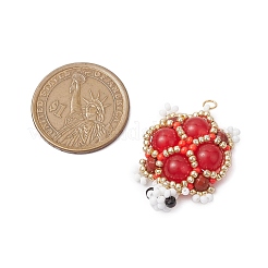 Handmade Glass Seed Beads Loom Pattern Pendants&nbsp;PALLOY-MZ00361-01