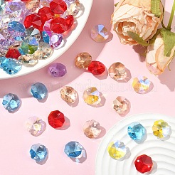 75Pcs 5 Colors Electroplate Glass Links Connectors&nbsp;EGLA-YW0005-08